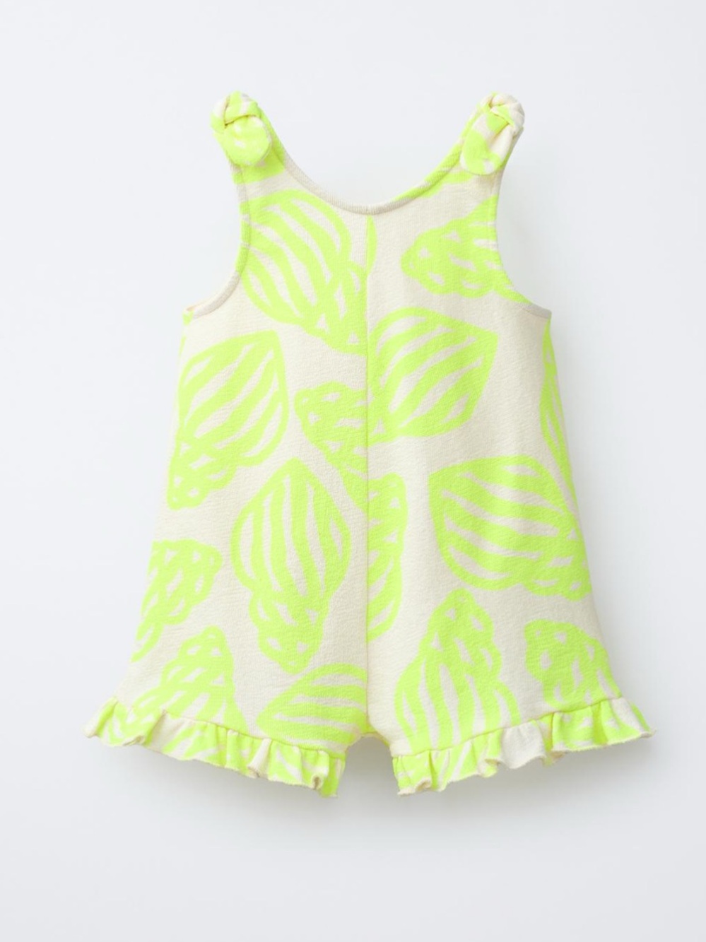ZARA SHORT KNOTTED NEON SHELL PRINT JUMPSUIT
